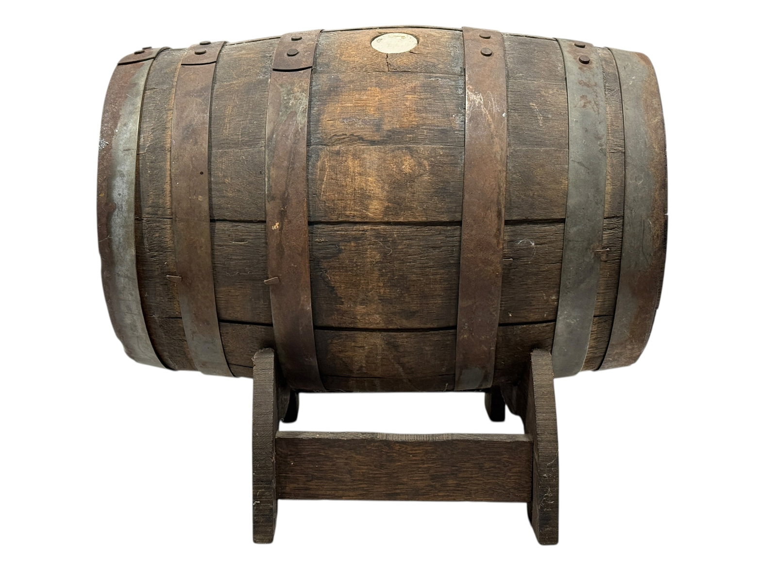 Antique Small Oak Spirit Barrel on Stand (1 of 7)