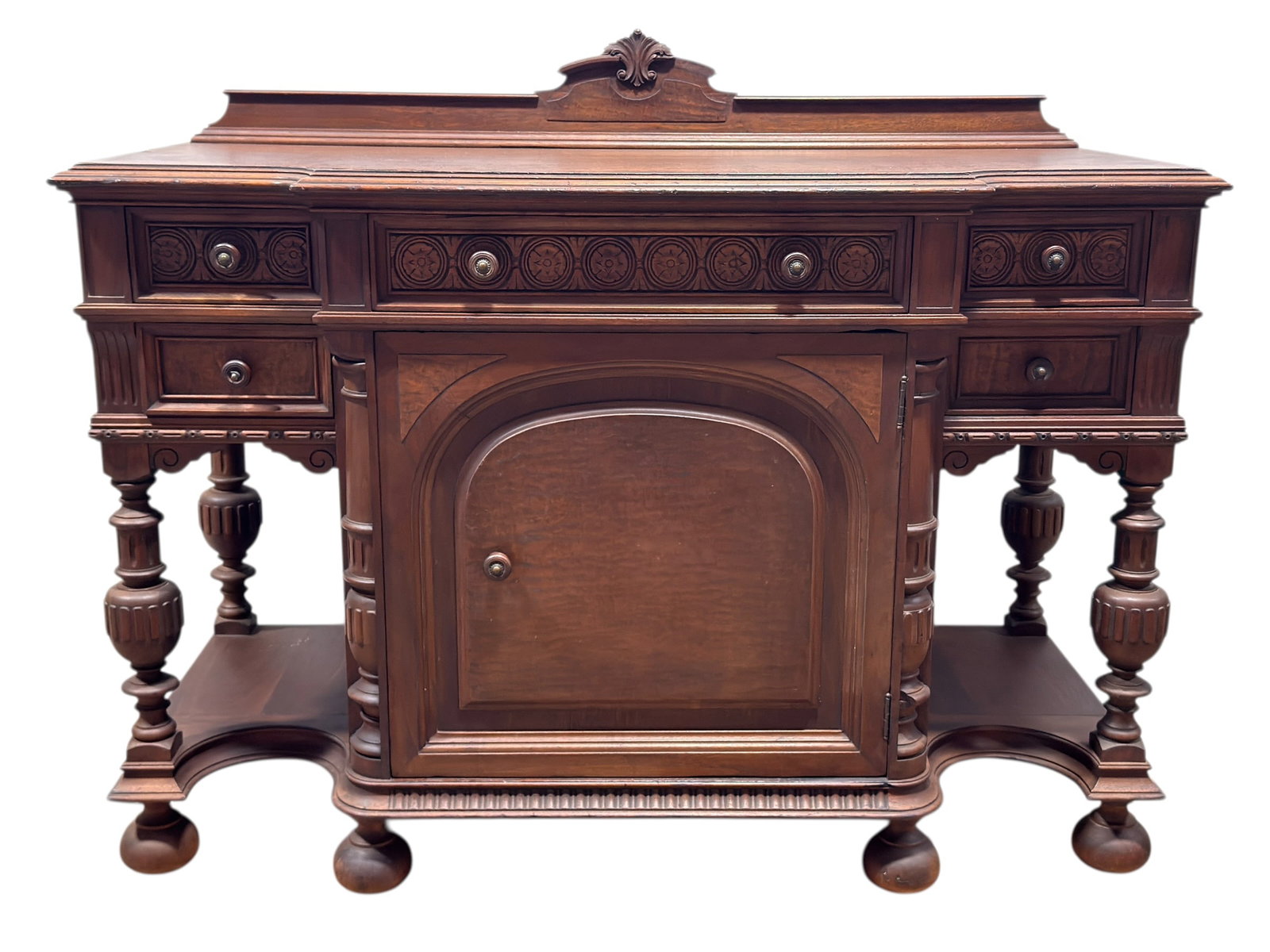 19th Century Victorian Eastlake Carved Mahogany Sideboard (1 of 13)