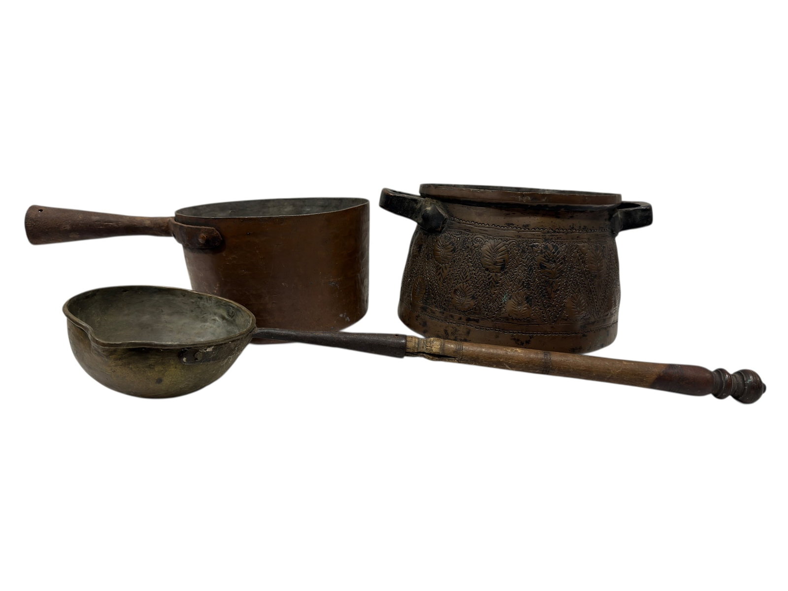 19th C. Primitive Copper Vessels & Scoop (1 of 14)