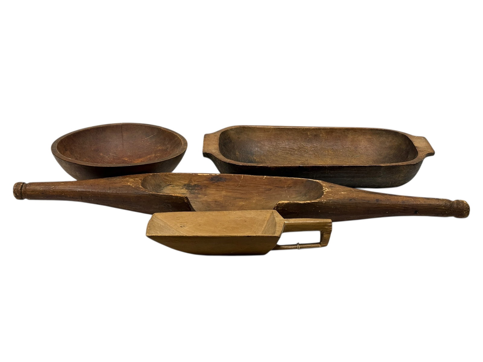 19th/Early 20th Century Primitive Wooden Dough Bowls, Scoop & Yoke Group (1 of 16)