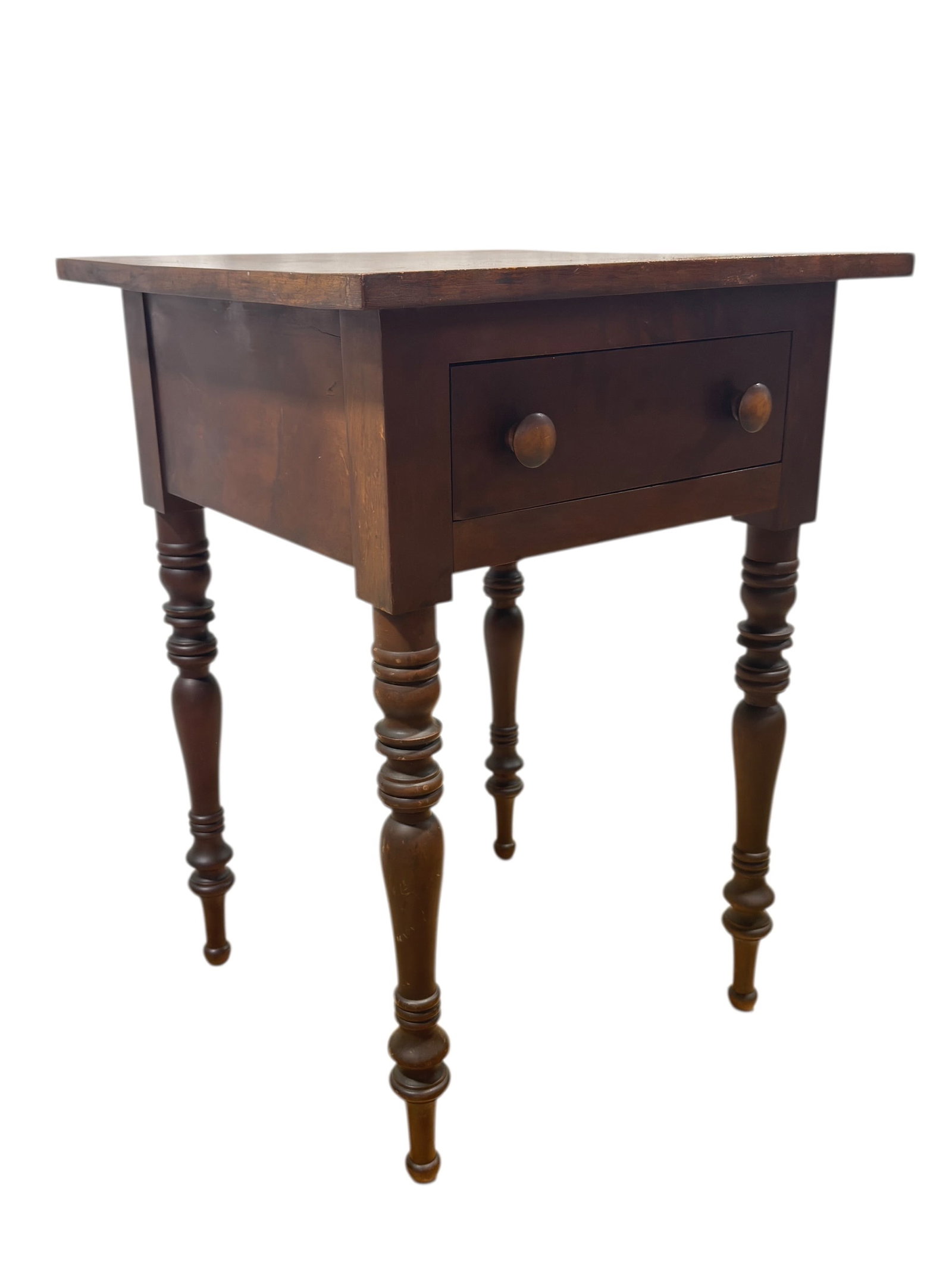 19th C. American Sheraton Stand w/ Turned Legs (1 of 7)