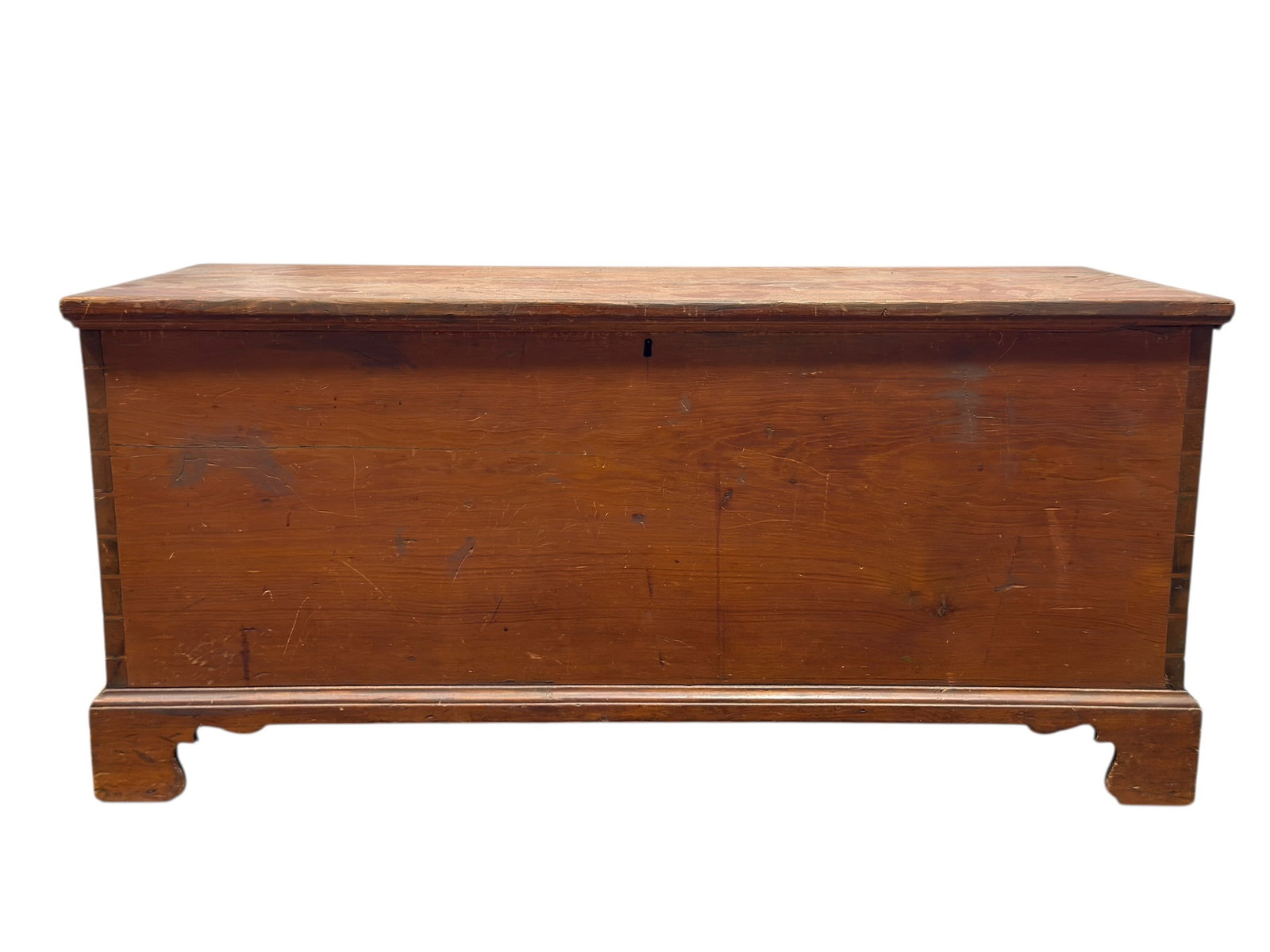 Antique American Pine Blanket Chest w/ Forged Iron Handles (1 of 7)