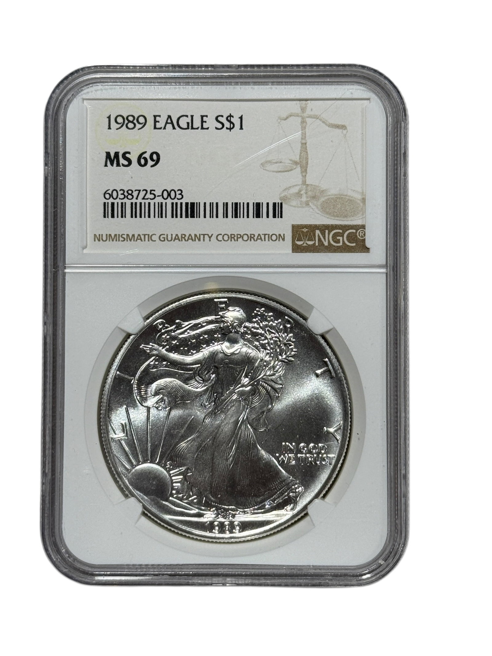 1989 American Silver Eagle $1 NGC MS69 (1 of 2)