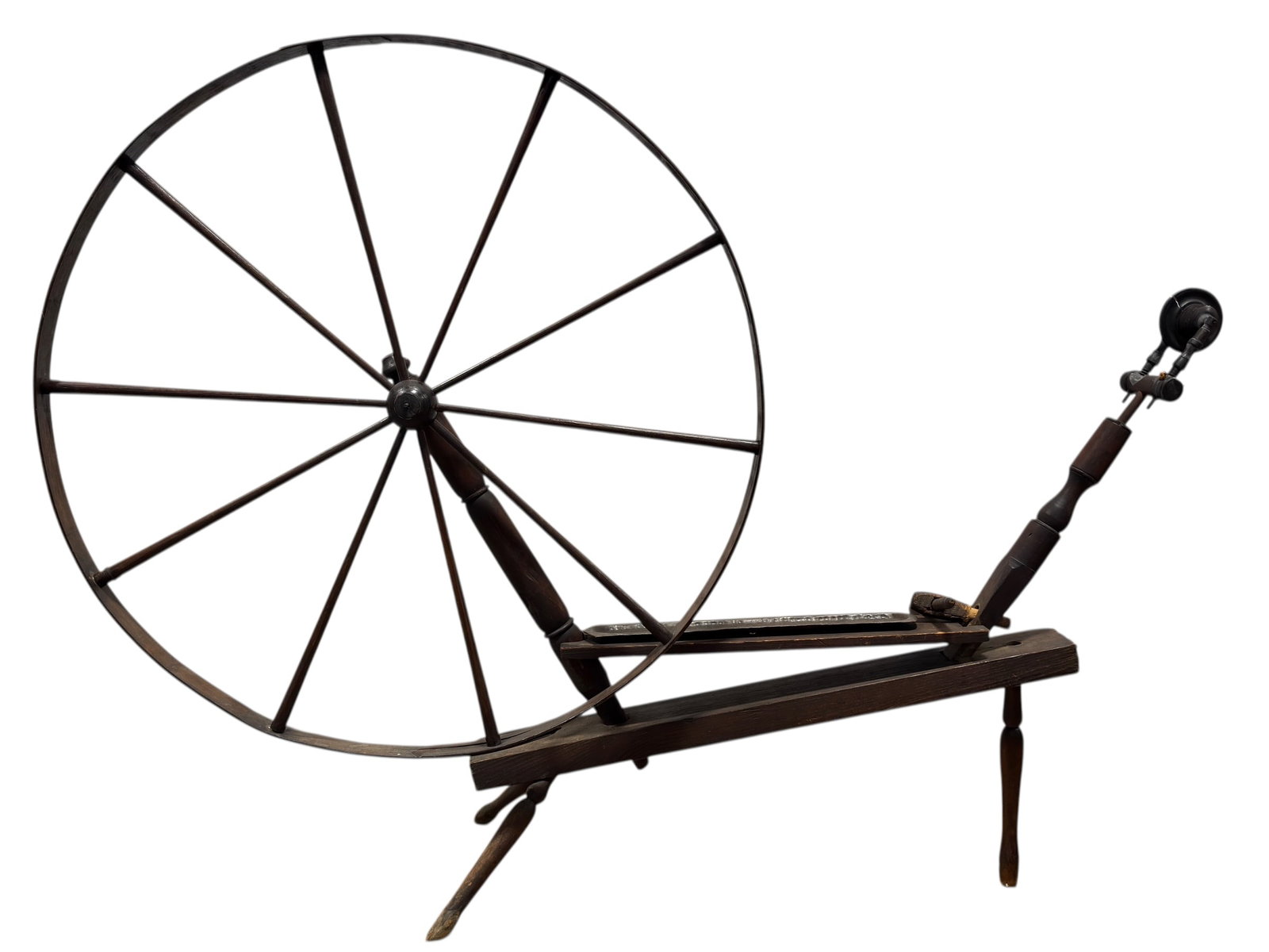 19th Century American Spinning Wheel w/ Distaff Assembly (1 of 11)