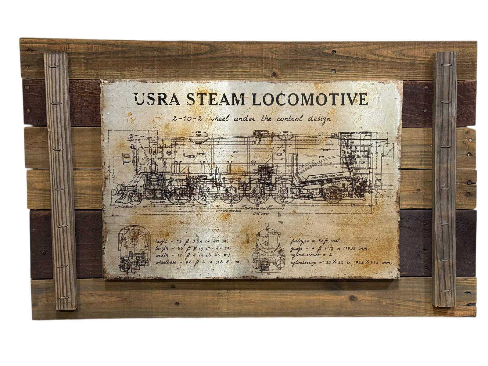 “USRA Steam Locomotive?? Aluminum Print on Wood Panel Wall Plaque (1 of 8)