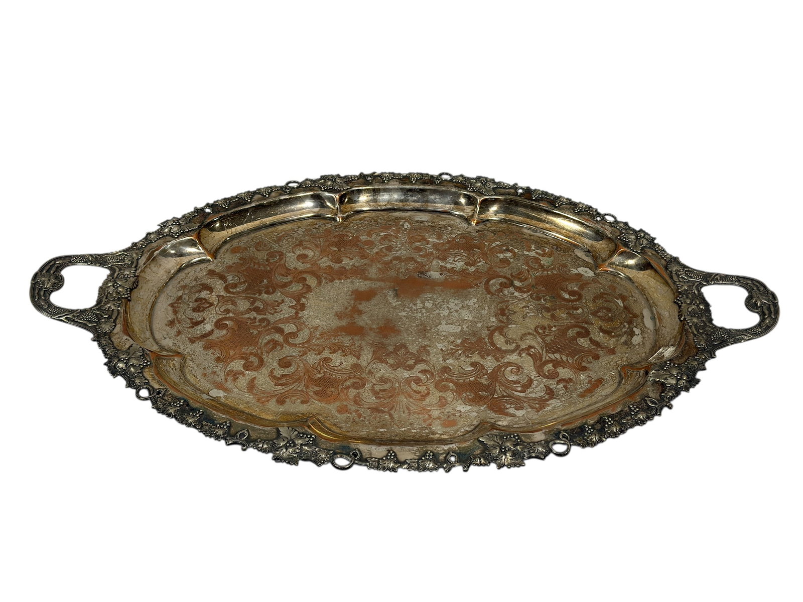 Early 20th Century English Silver-Plate on Copper Gallery Tray (1 of 10)