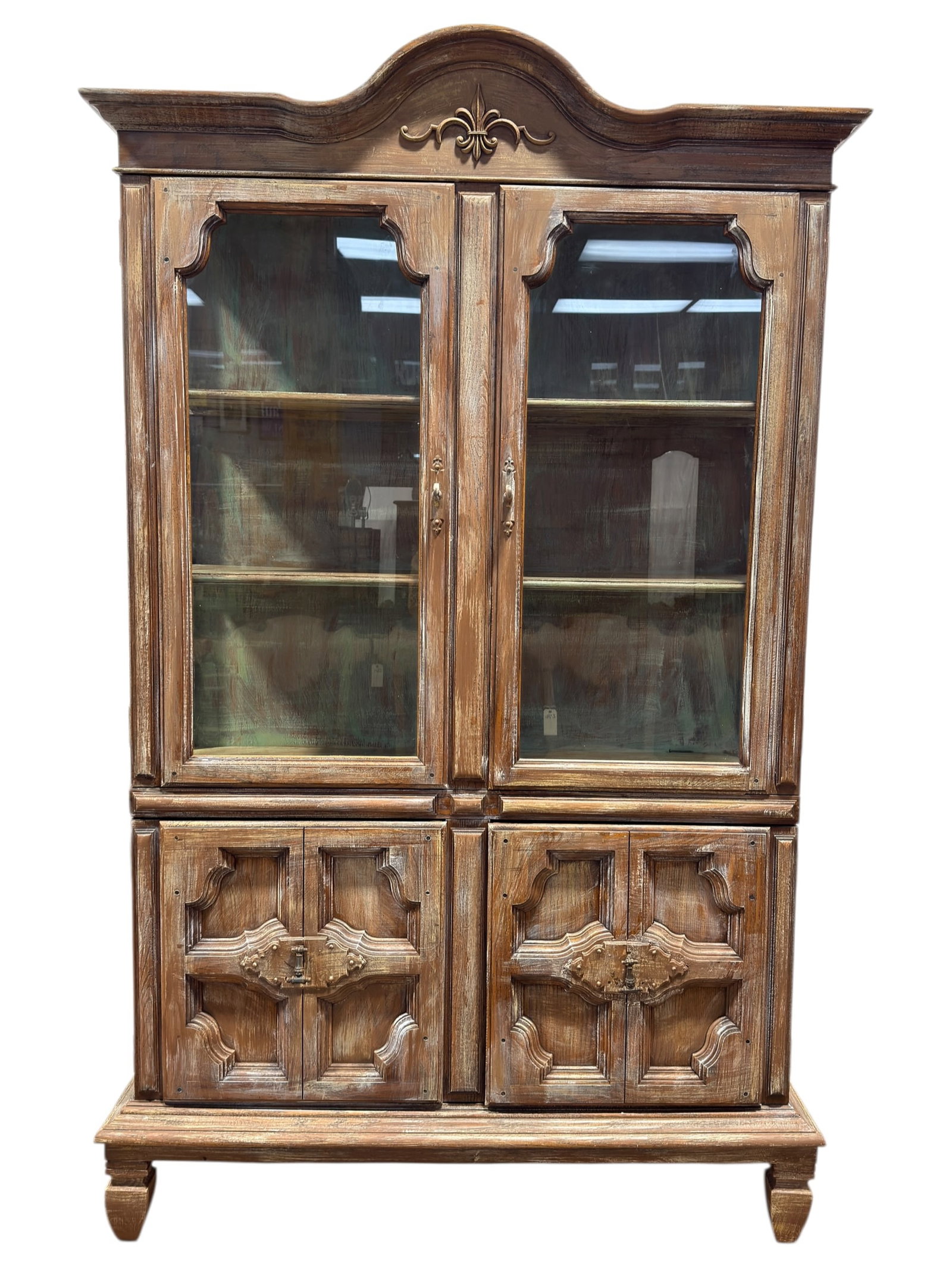 Keller Furniture Rustic Painted Two-Part Cabinet / China Cupboard (1 of 11)