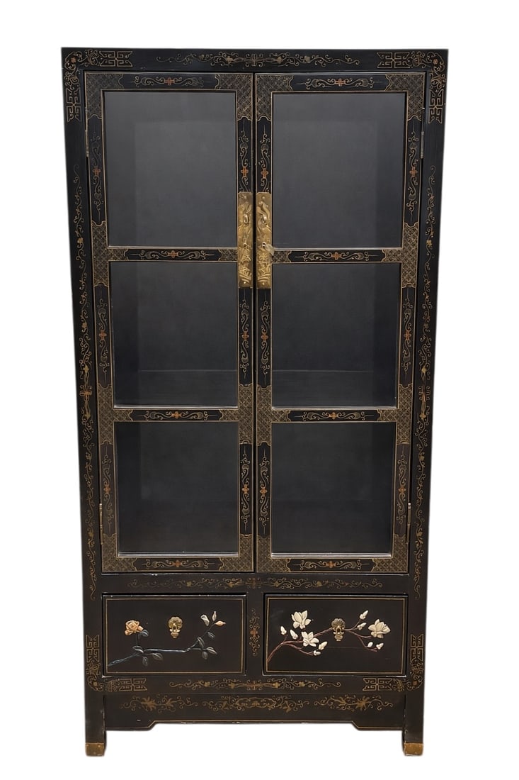 Chinoiserie Style Painted Display Cabinet (1 of 10)