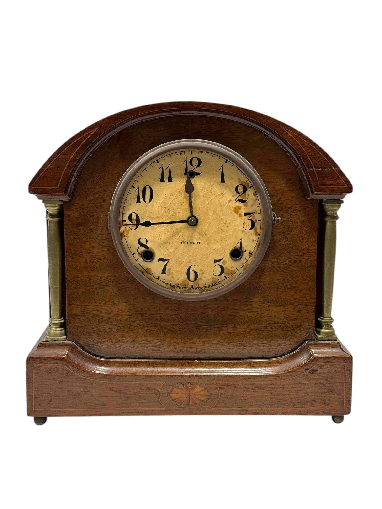 Gilbert Mahogany Tambour Mantel Clock (1 of 13)