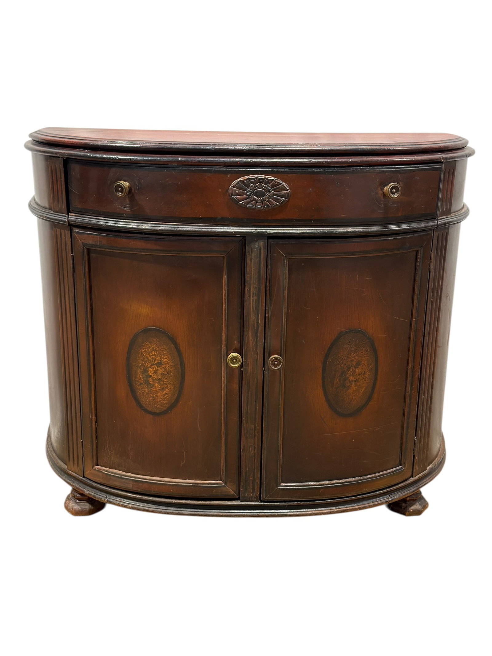 Painted Federal Style Demilune Console Cabinet (1 of 10)