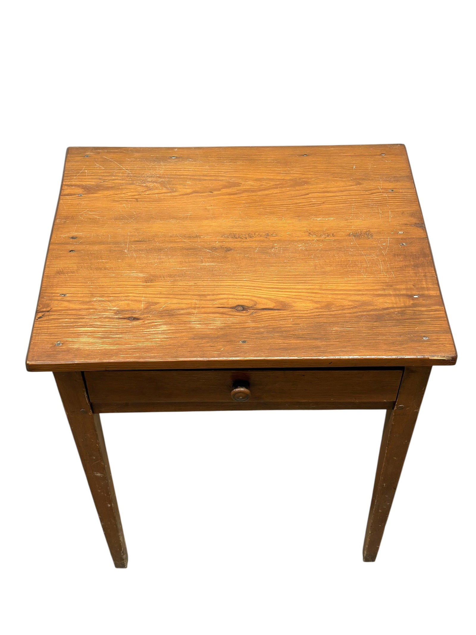 Primitive Pine Work Table w/ Drawer - 3