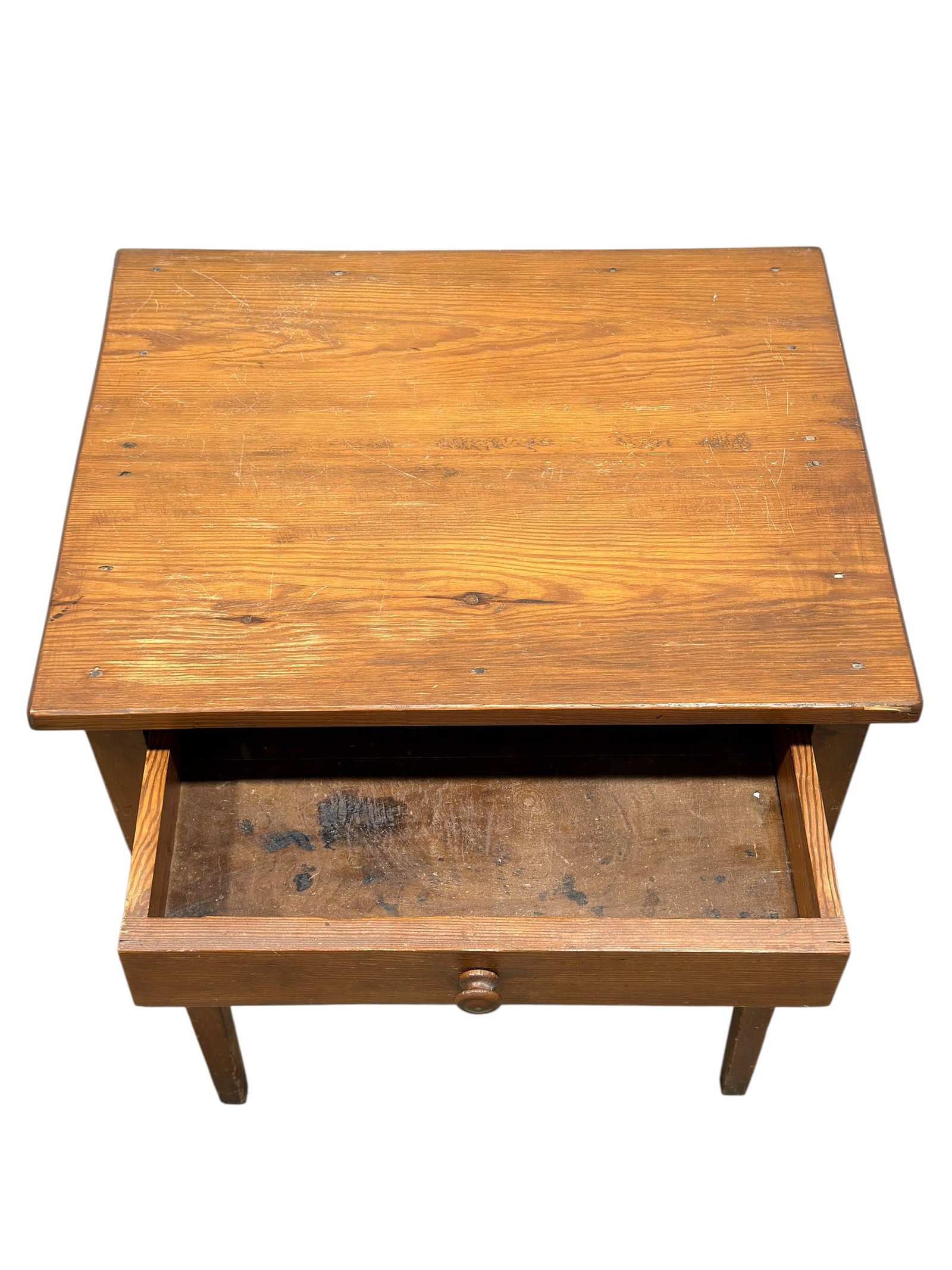 Primitive Pine Work Table w/ Drawer - 4