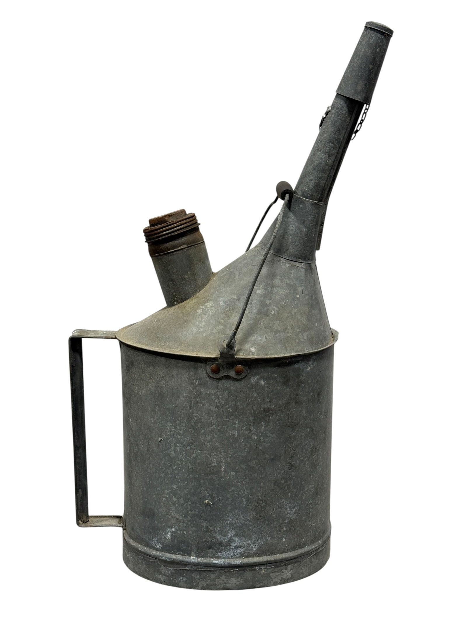 Vintage Galvanized Steel Oil Can w/ Spout and Handle (1 of 8)