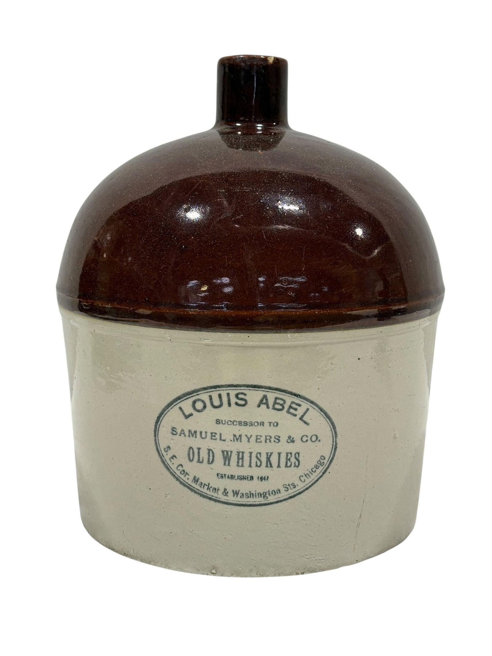 Louis Abel Old Whiskies Advertising Redwing Stoneware Jug (1 of 11)