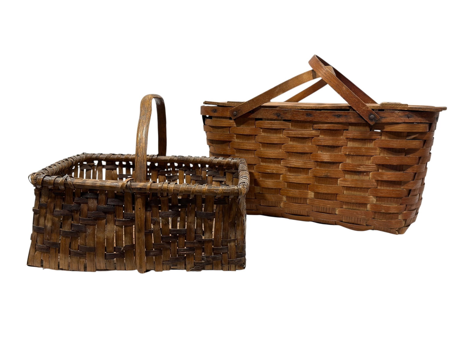 (2) Handwoven American Splint & Picnic Baskets (1 of 17)