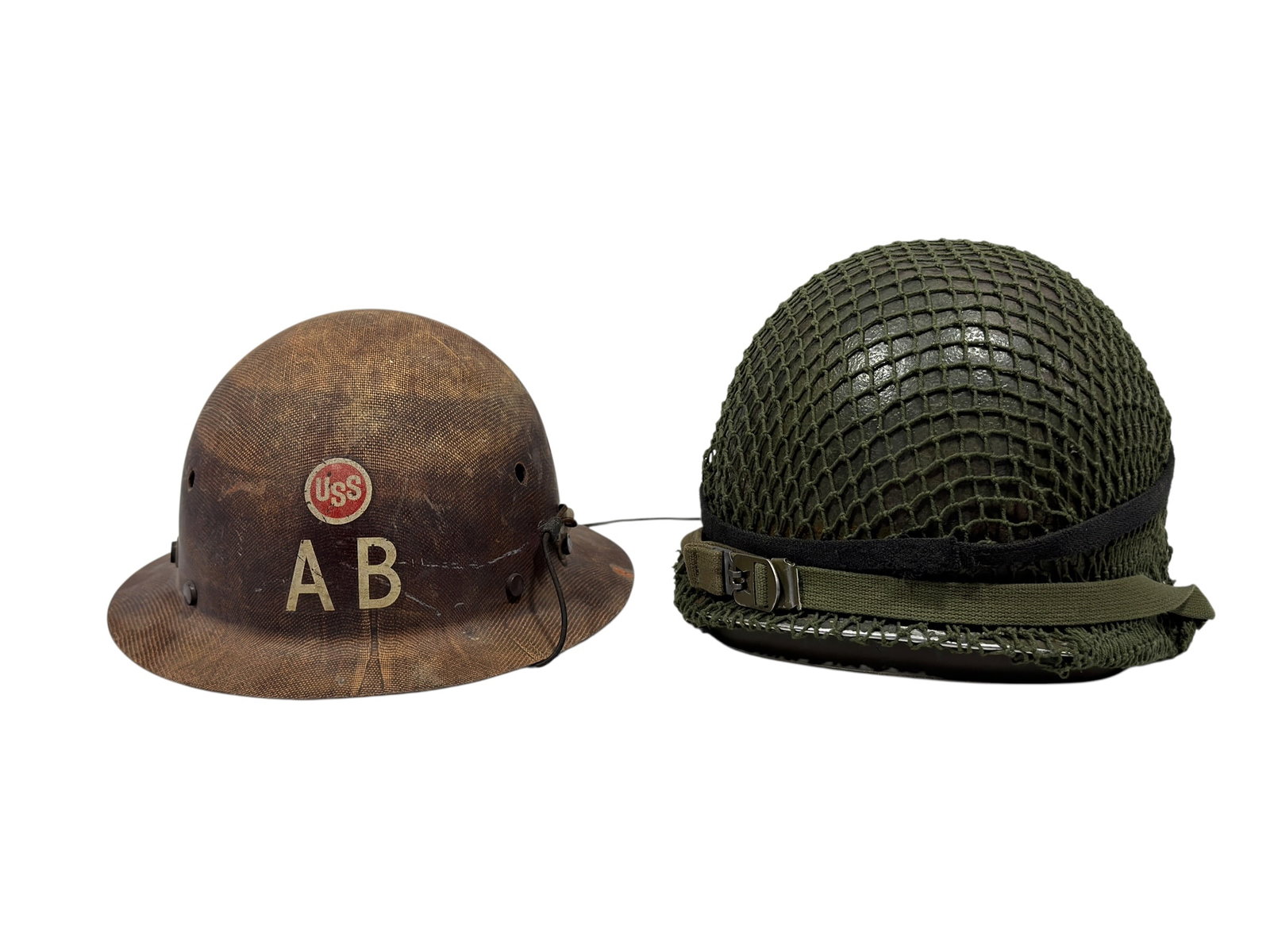 (2) U.S. Steel Hard Hat & Military Style Helmet (1 of 13)