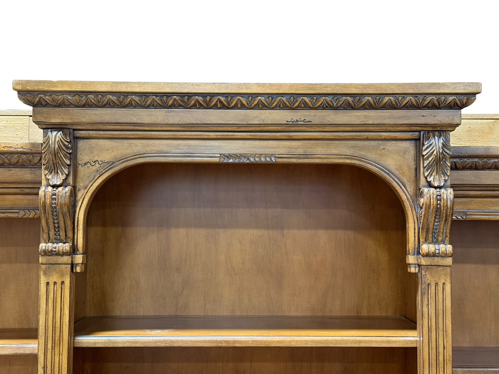Large Classical Triple-Arch Open Bookcase - 2