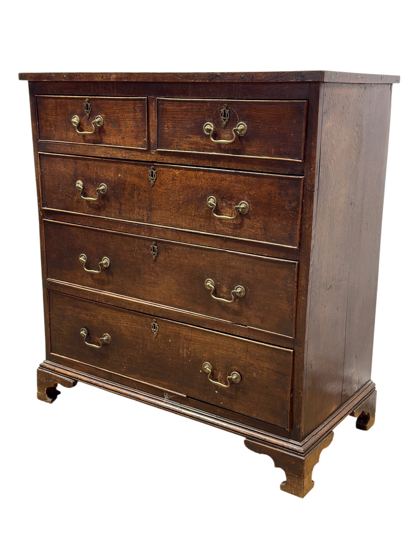 Early 19th C. English Oak Two-Over-Three Chest of Drawers (1 of 11)