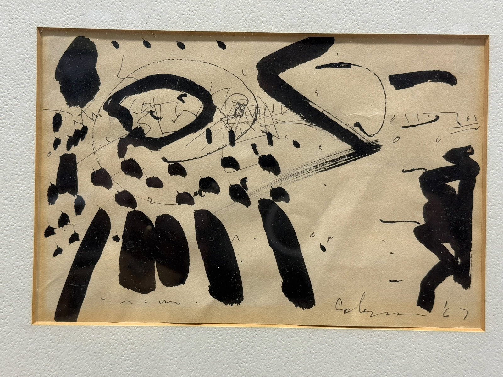 Signed Abstract Ink Composition by Coleman, Dated 1967 - 2