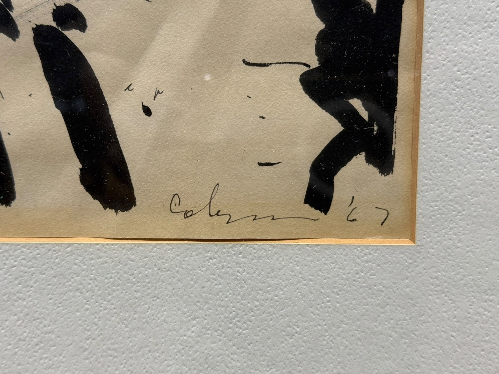 Signed Abstract Ink Composition by Coleman, Dated 1967 - 3