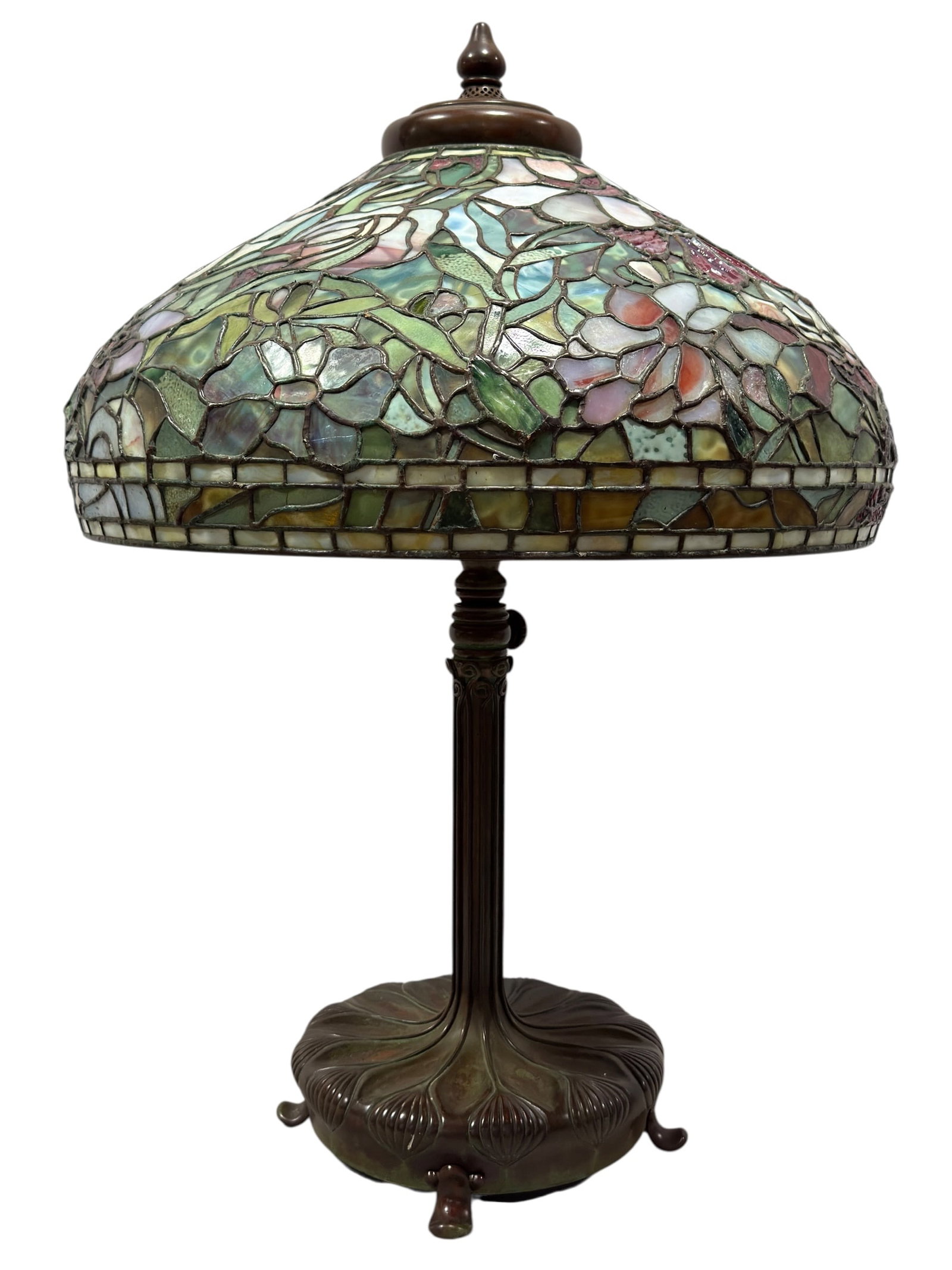 Tiffany Studios New York "Peony" Leaded Glass Table Lamp - 2