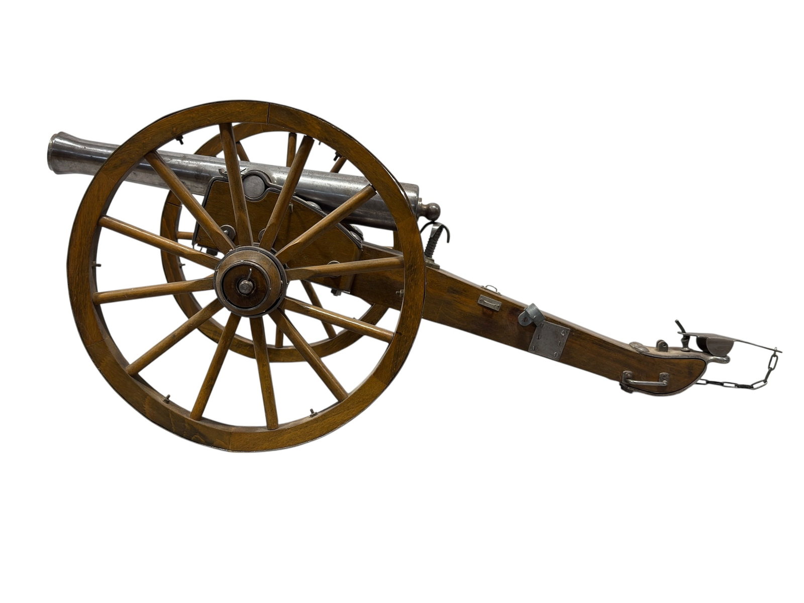 Large Spanish-Made Model Field Cannon on Wooden Carriage (1 of 14)