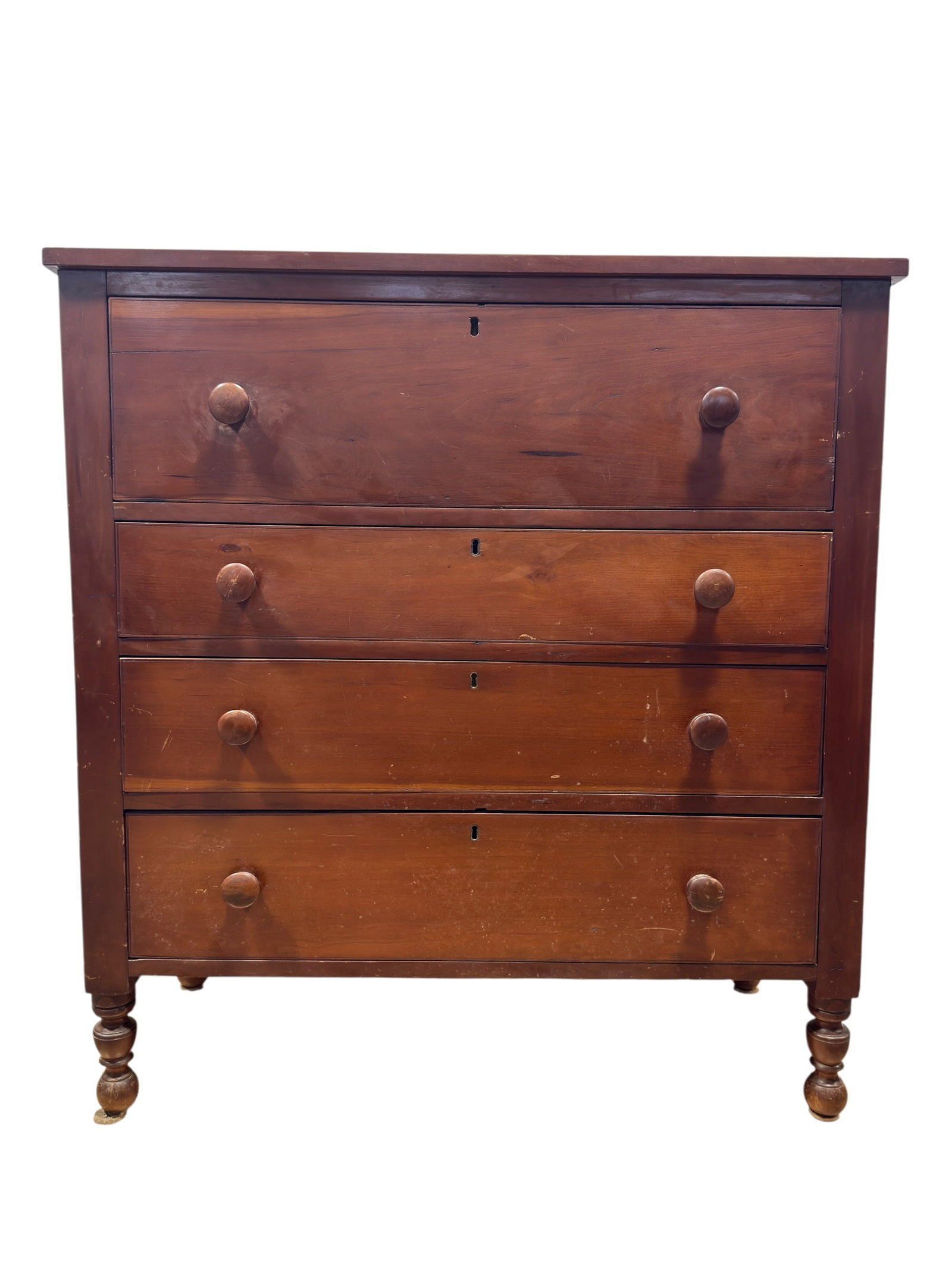Late 19th C. American Empire Cherry Chest of Drawers (1 of 6)