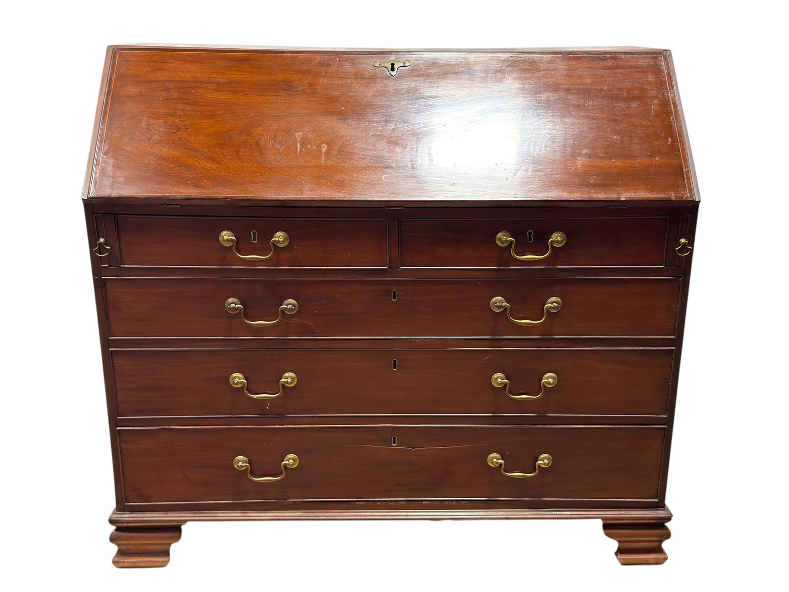 19th C. Georgian-Style Mahogany Slant Front Secretary Desk (1 of 14)