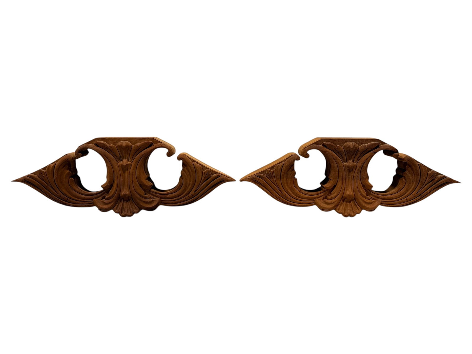 Pair of Decorative Carved Wood Wall Hanging Elements (1 of 7)