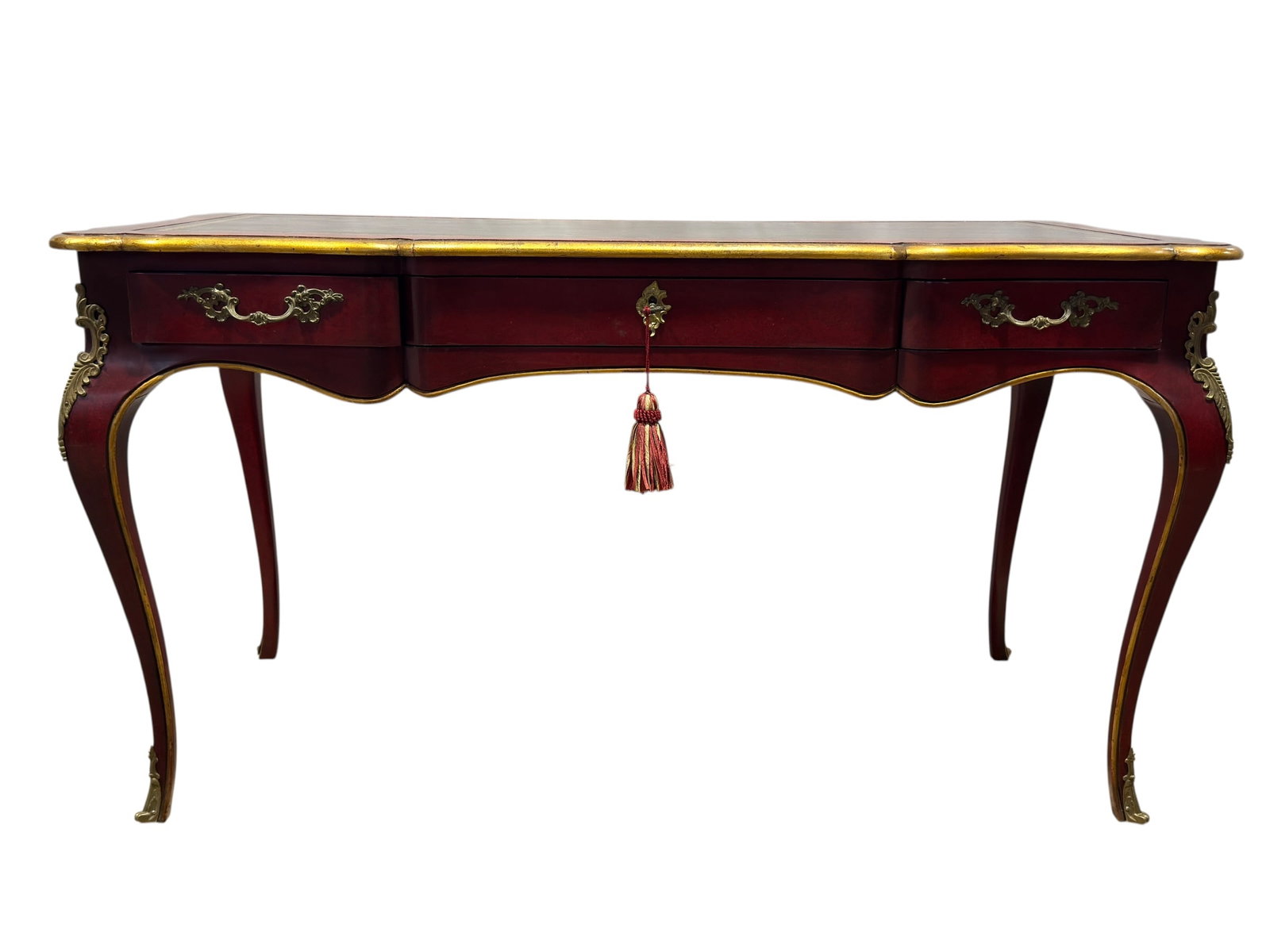 John Widdicomb French Louis XV Style Leather-Top Bureau Plat / Writing Desk (1 of 13)