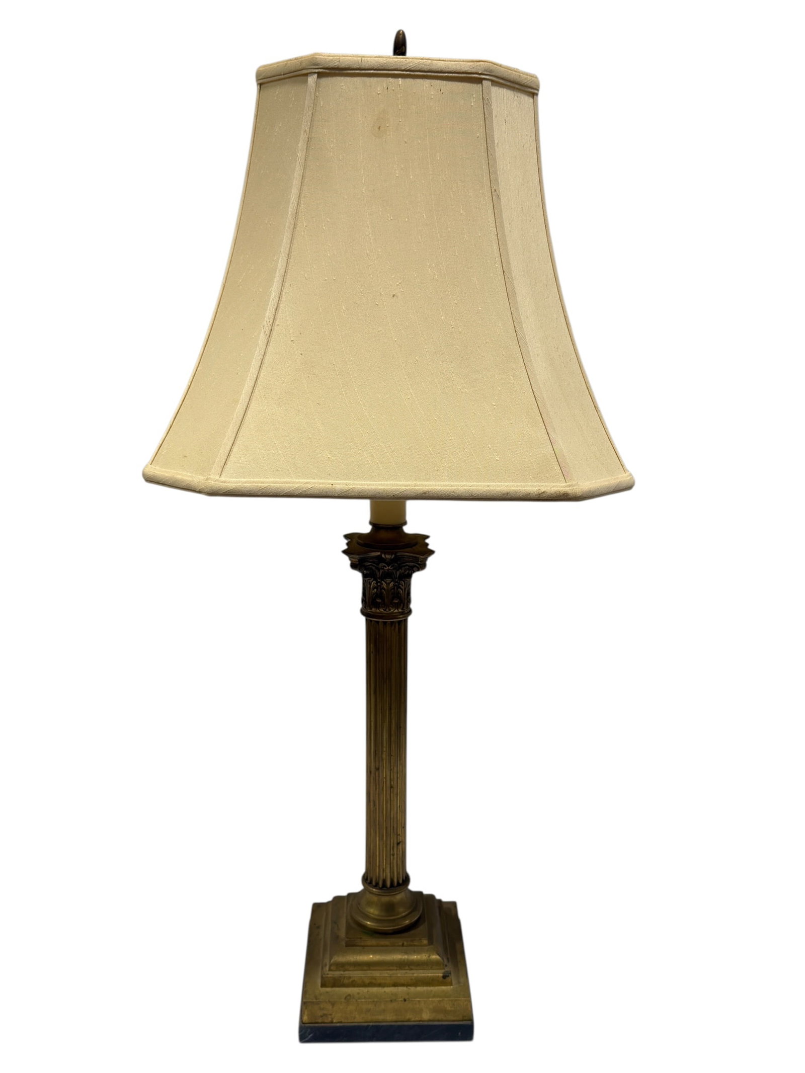 Neoclassical Style Cast Brass Corinthian Column Table Lamp (1 of 7)