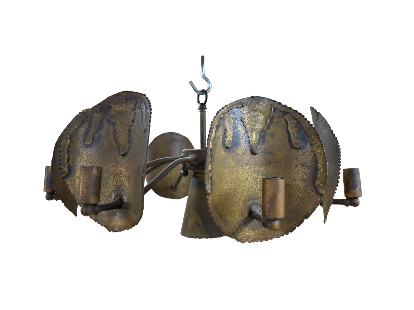 MCM Tom Greene for Feldman Lighting Torch-Cut Brutalist Chandelier (1 of 6)