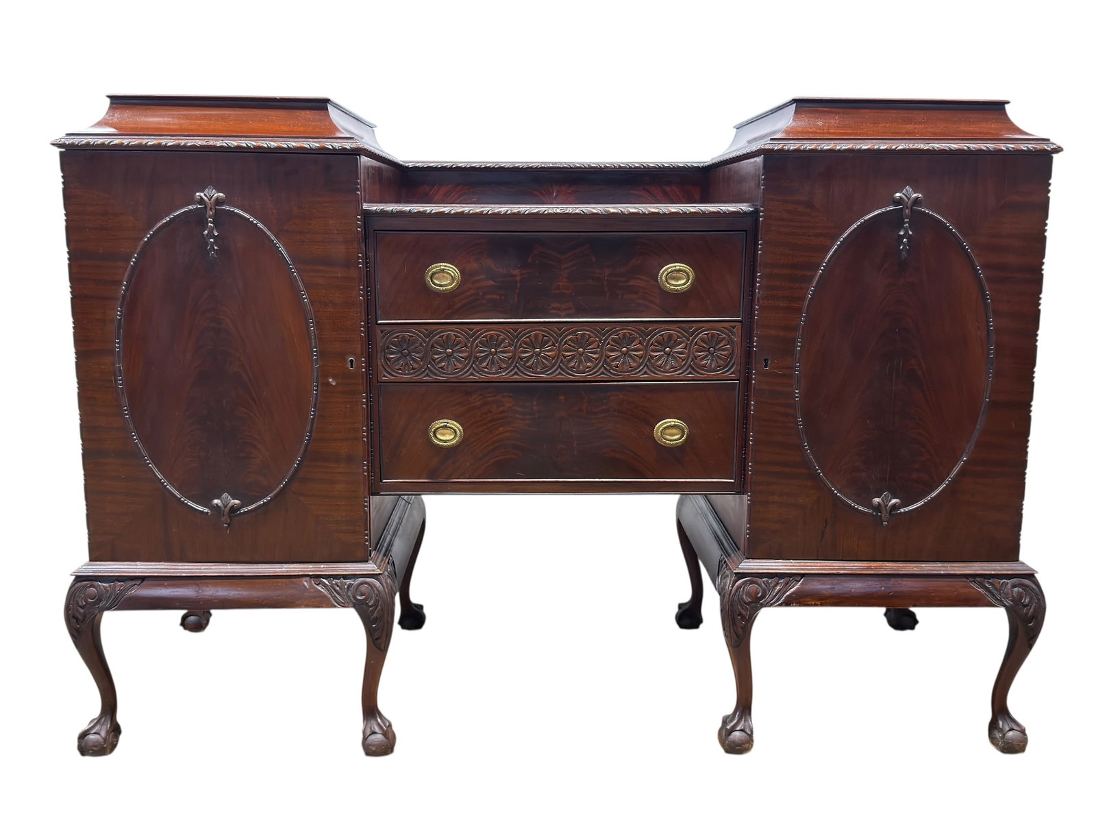 George III Style Flame Mahogany Stage-Top Sideboard (1 of 11)
