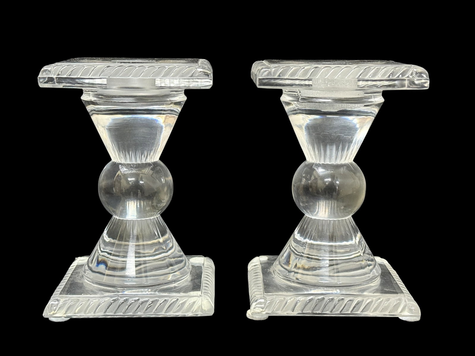 Signed Lalique France Crystal "Sophie" Candlesticks (1 of 9)