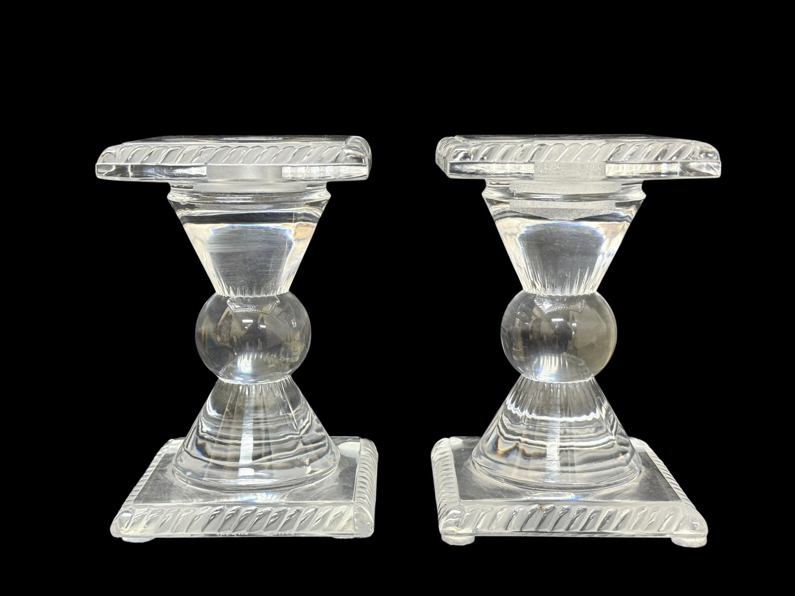 Signed Lalique France Crystal "Sophie" Candlesticks (1 of 9)