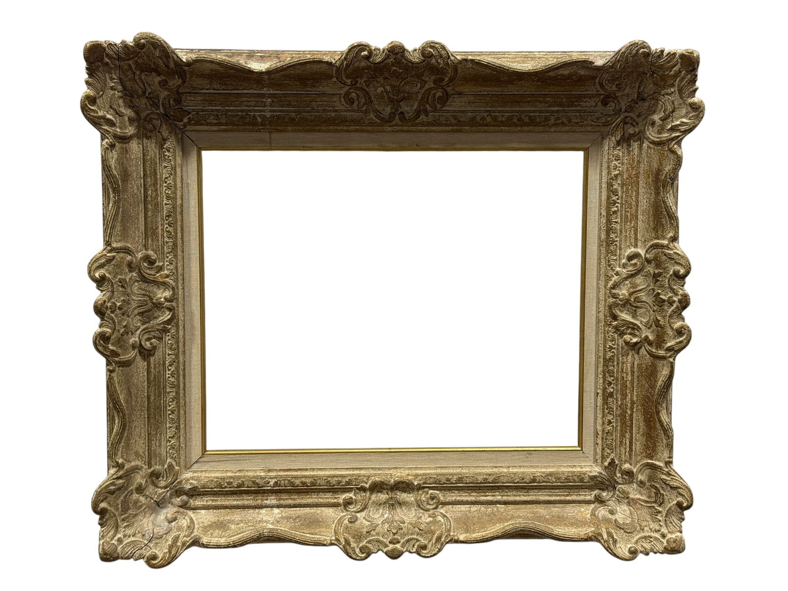 Swedish Rococo-Style Carved Giltwood & Gesso Picture Frame (1 of 6)