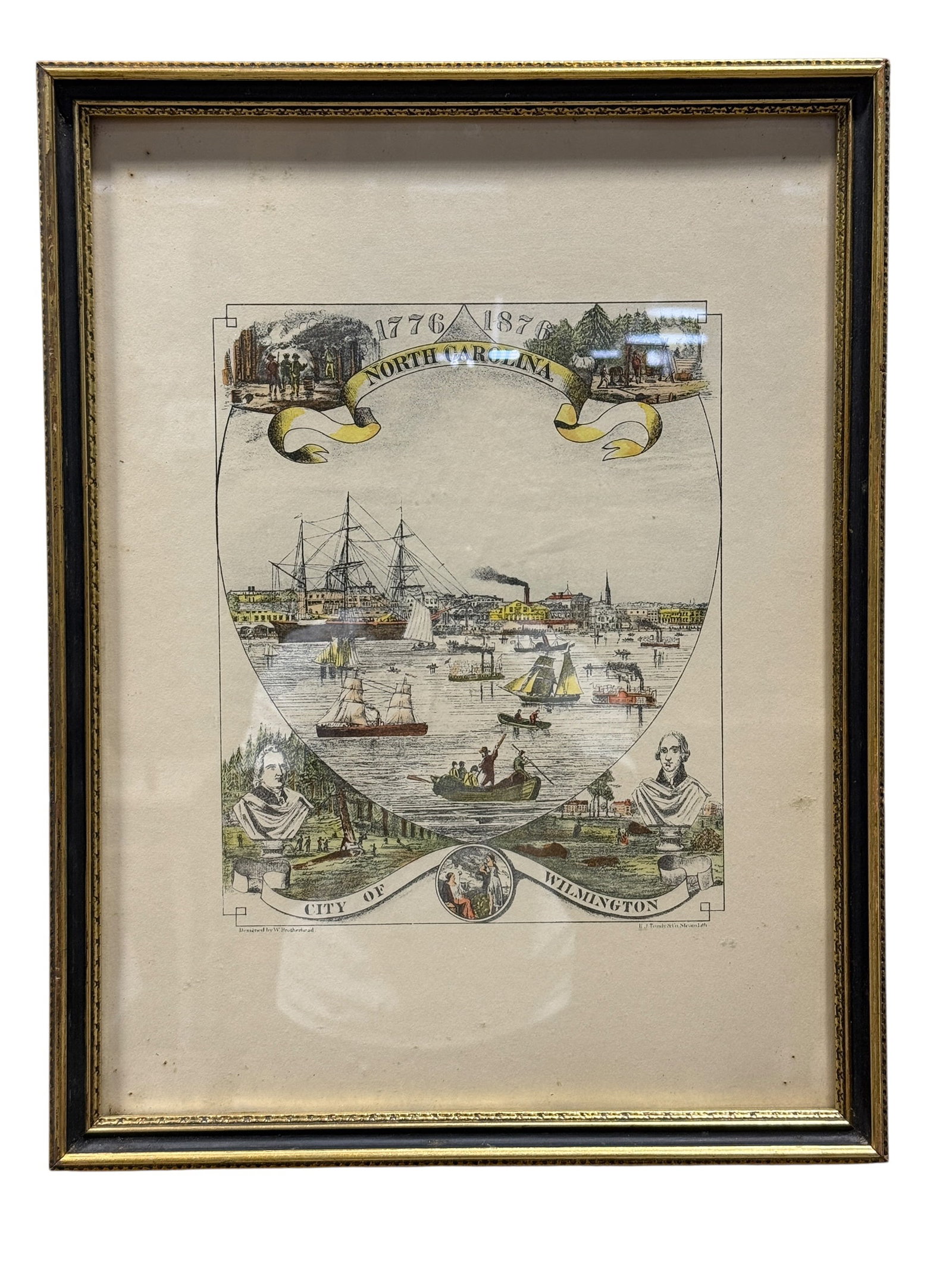 1876 Centennial Lithograph of Wilmington, North Carolina by William Brotherhead (1 of 10)