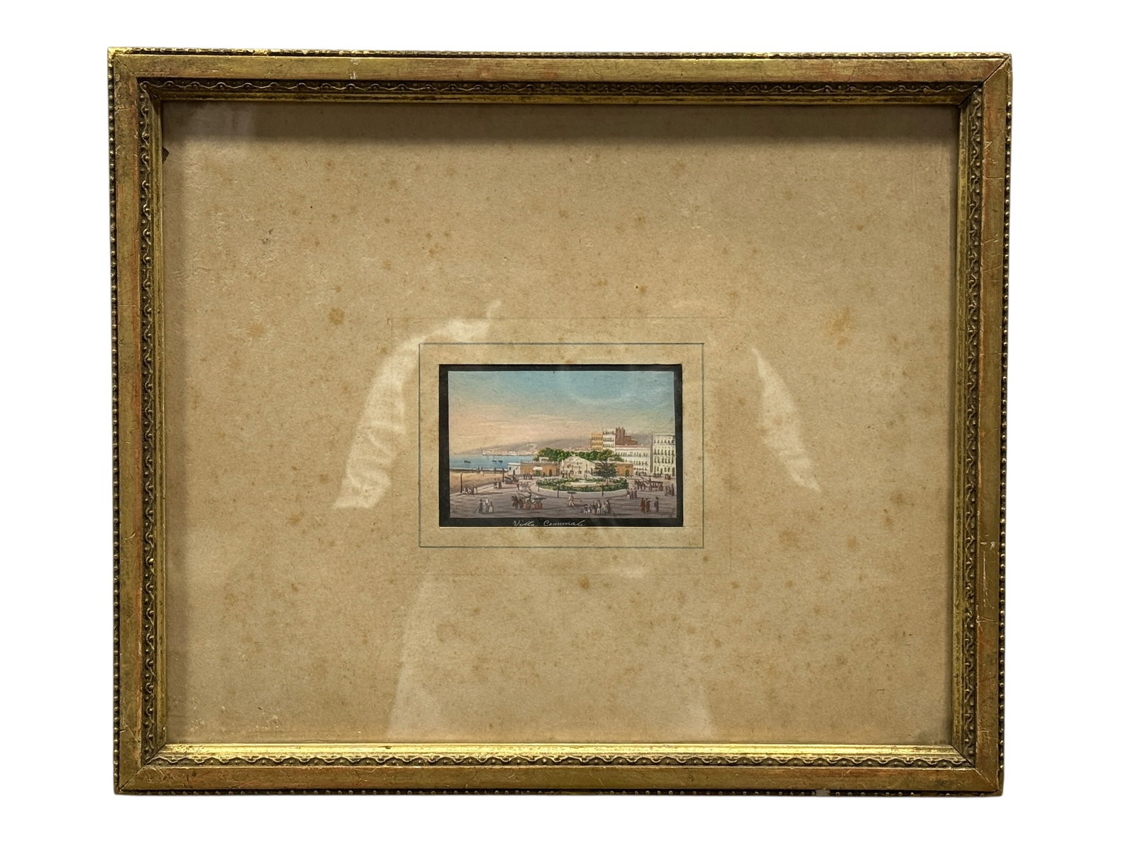 19th C. Italian Grand Tour Miniature Painting of "Villa Comunale," Naples (1 of 5)