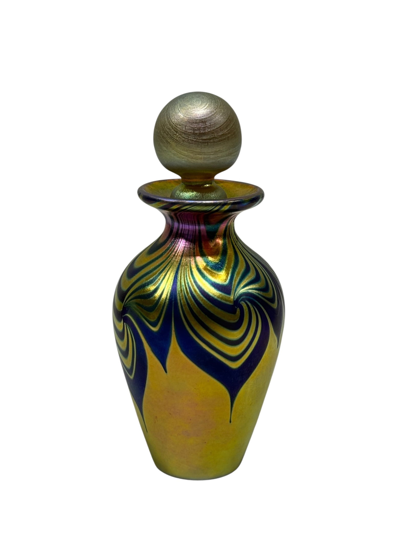 Signed Steven V. Correia Iridescent Pulled Feather Perfume Bottle (1 of 7)