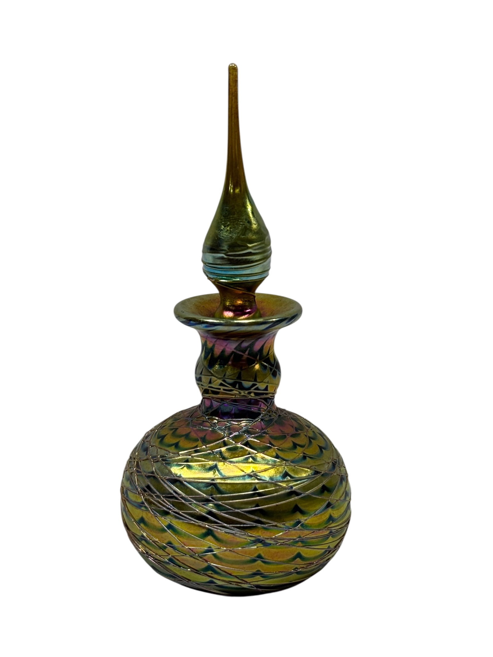 Signed Steven V. Correia Limited Edition Iridescent Feather & Wire Perfume Bottle (1 of 6)
