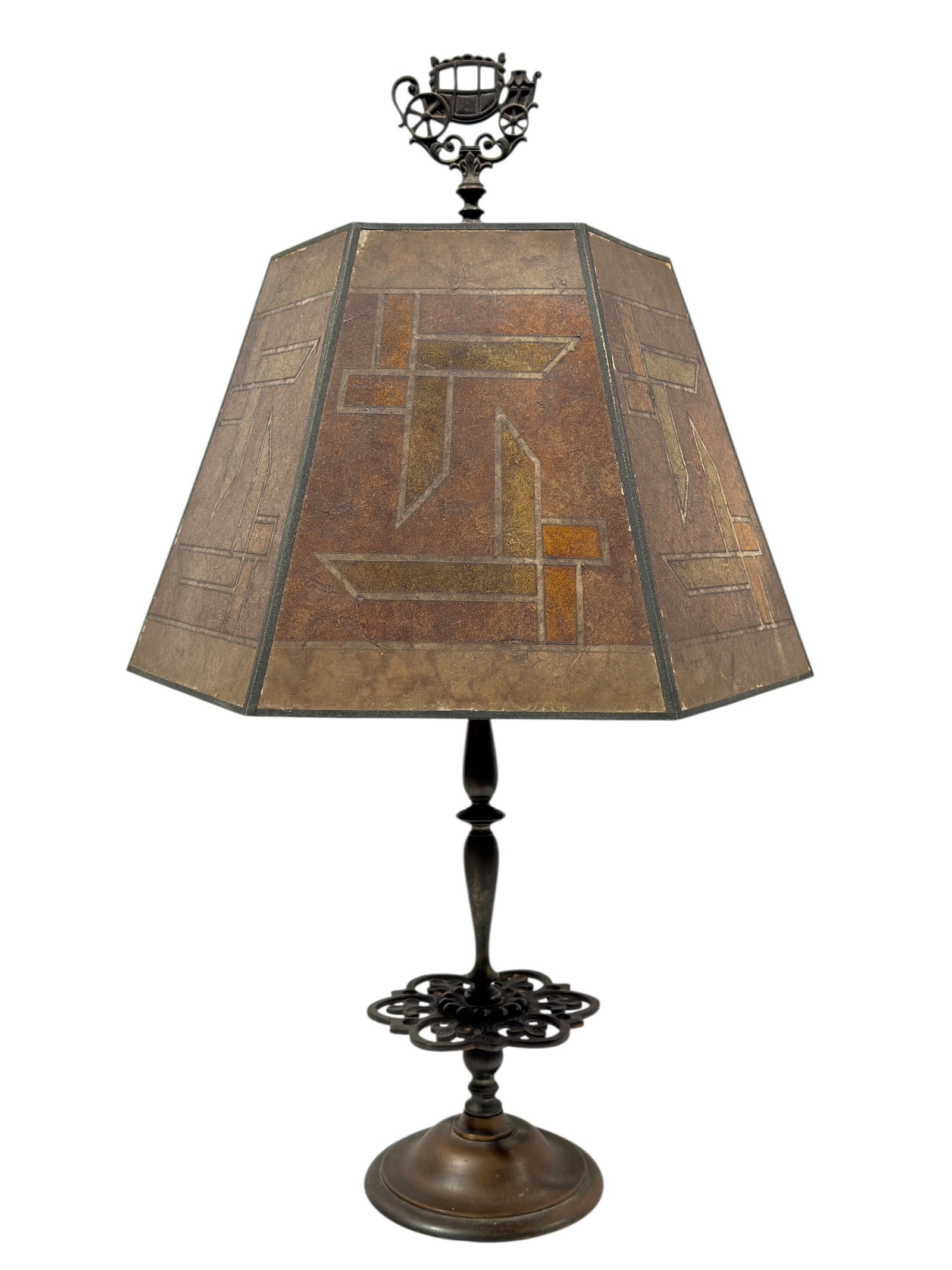 Arts & Crafts Bronze & Mica Table Lamp, Early 20th Century (1 of 16)