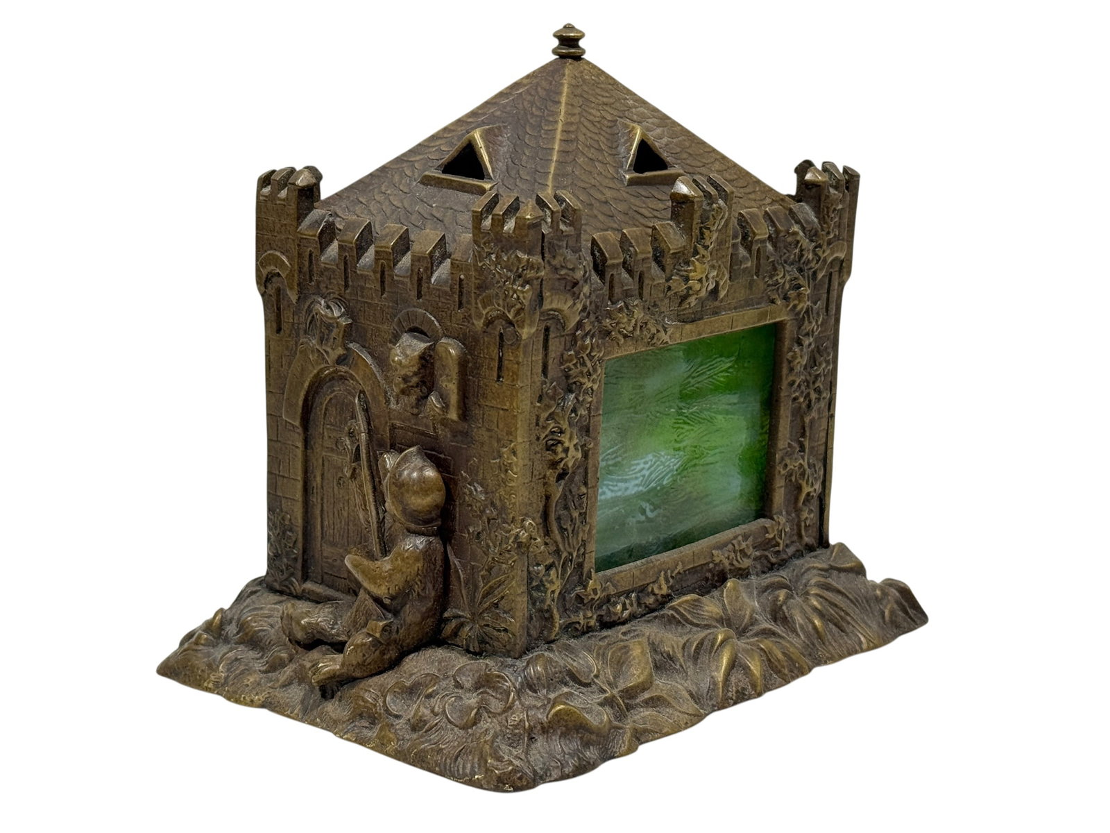 German Patinated Bronze Castle Fairy Light by F. L. Vombach (1 of 13)