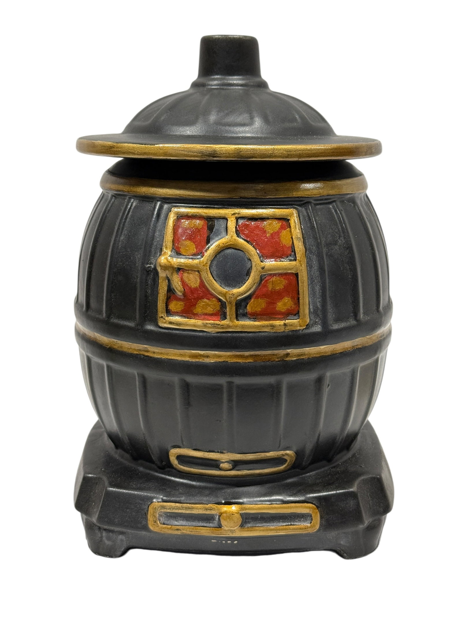 1960s McCoy Pottery Ceramic Potbelly Stove Cookie Jar (1 of 10)