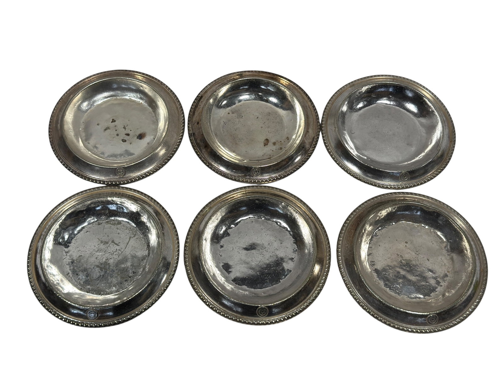 (6) Antique Chicago Athletic Association Hotel Silver Soldered Plates (1 of 6)