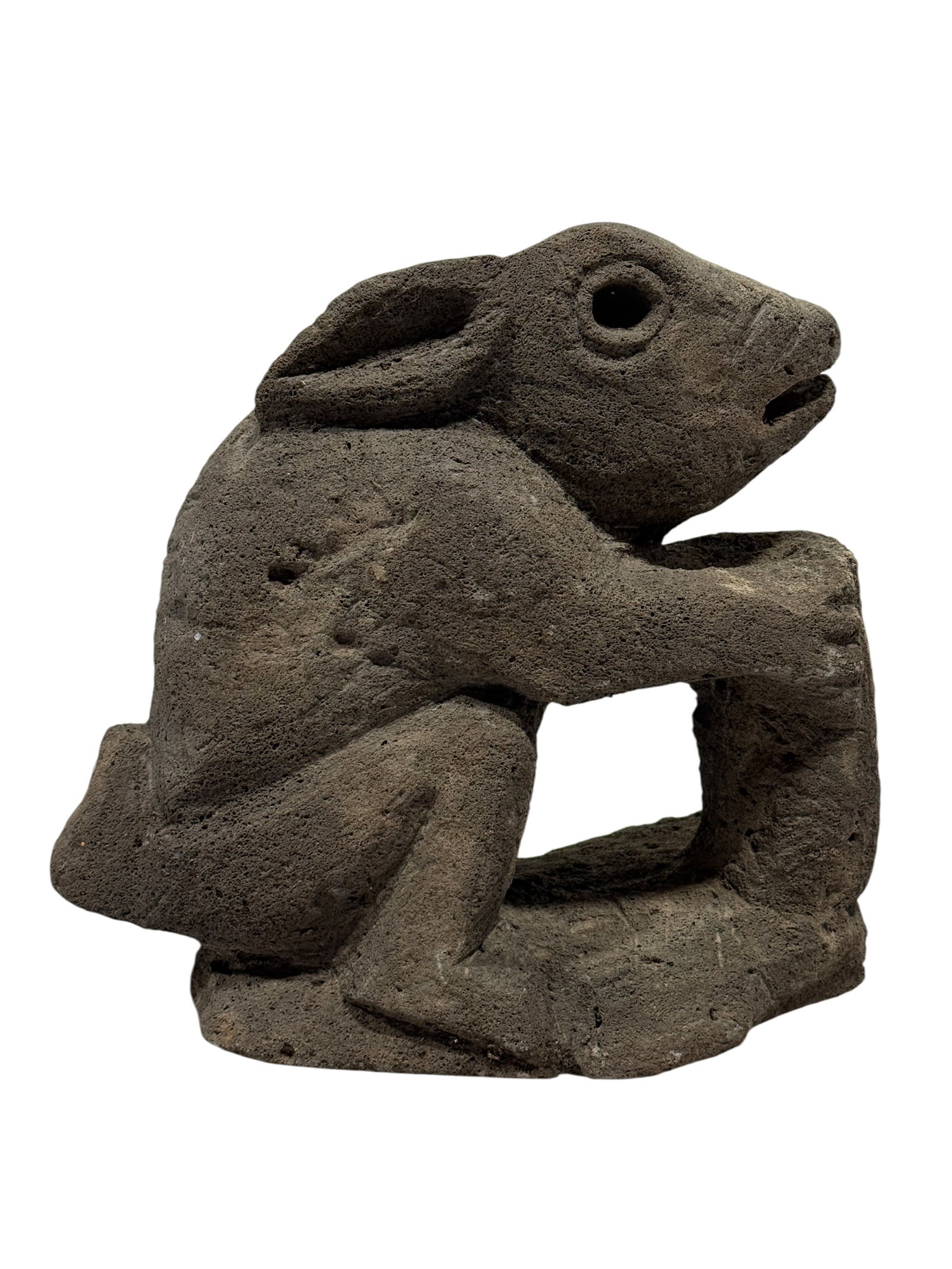Hand-Carved Volcanic Stone Rabbit Sculpture (1 of 9)