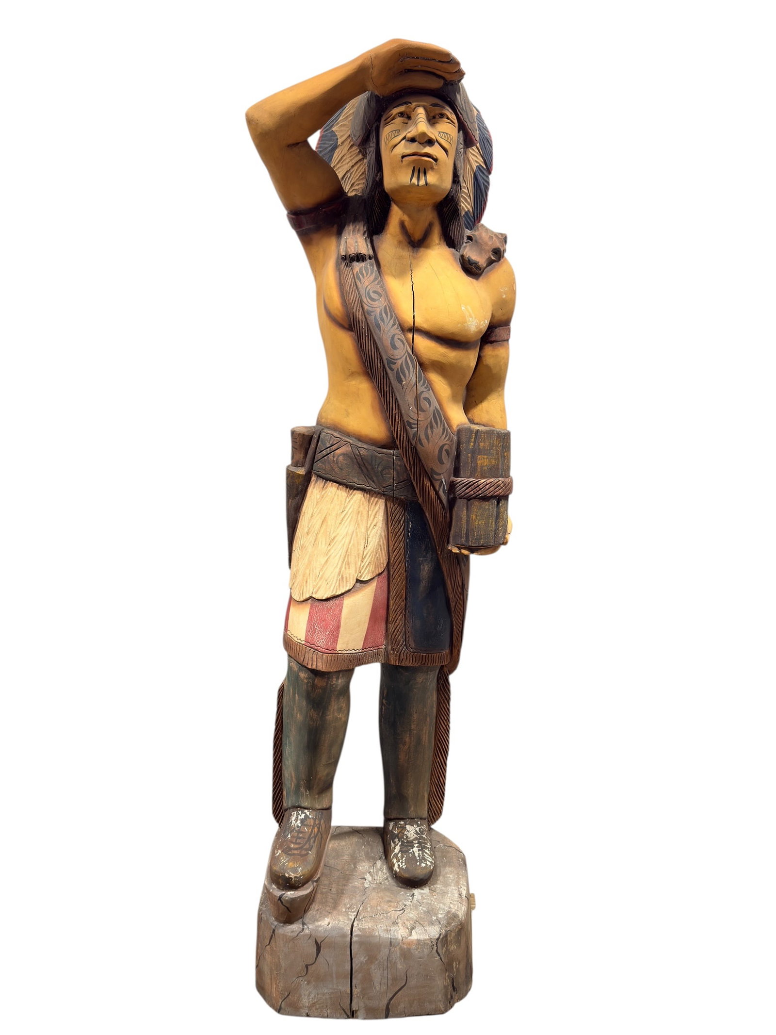 Vintage Life-Size Carved Wood Cigar Store Statue (1 of 20)