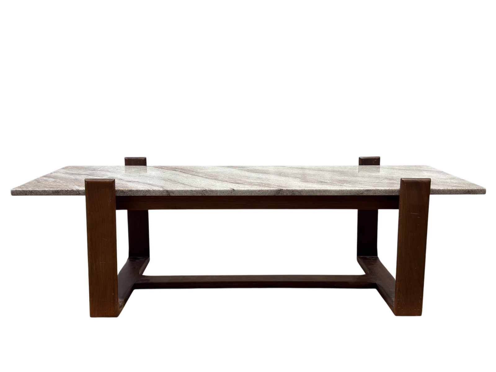 Mid-Century Modern Walnut and Marble Coffee Table (1 of 7)