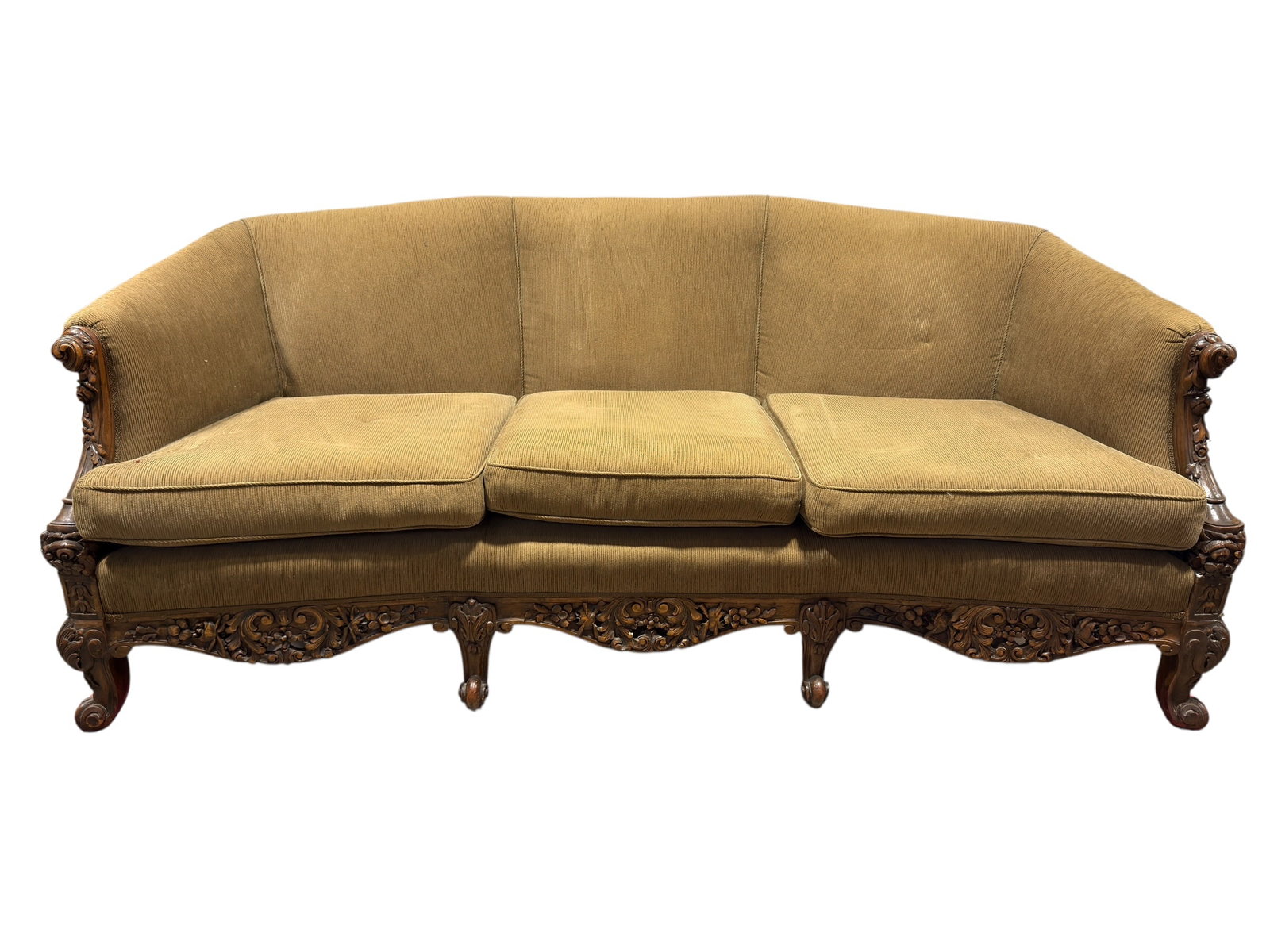 Victorian Rococo Revival Carved Hardwood Sofa (1 of 11)
