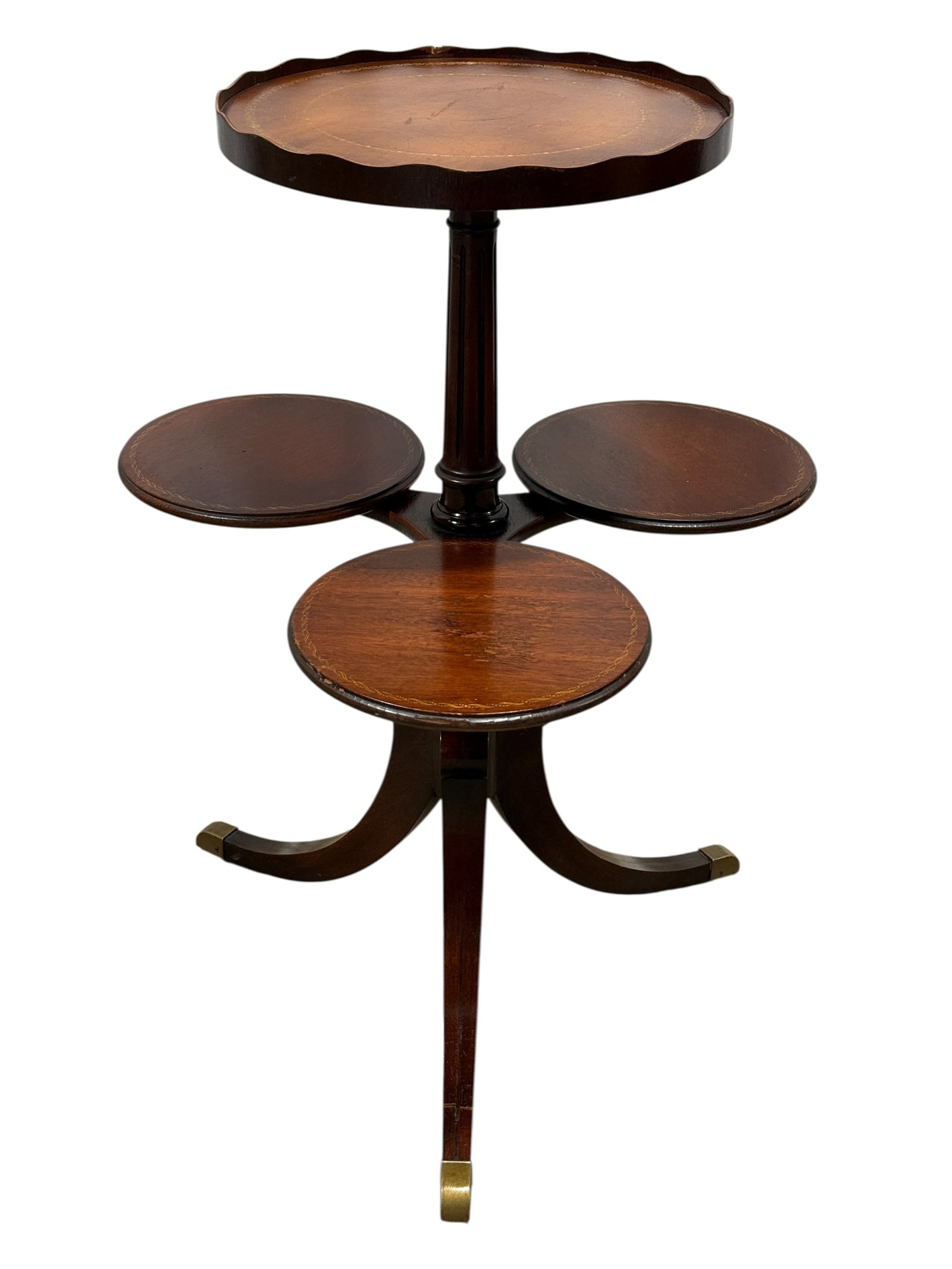 Regency Style Mahogany-Finished Four-Tier Dumbwaiter Table (1 of 10)