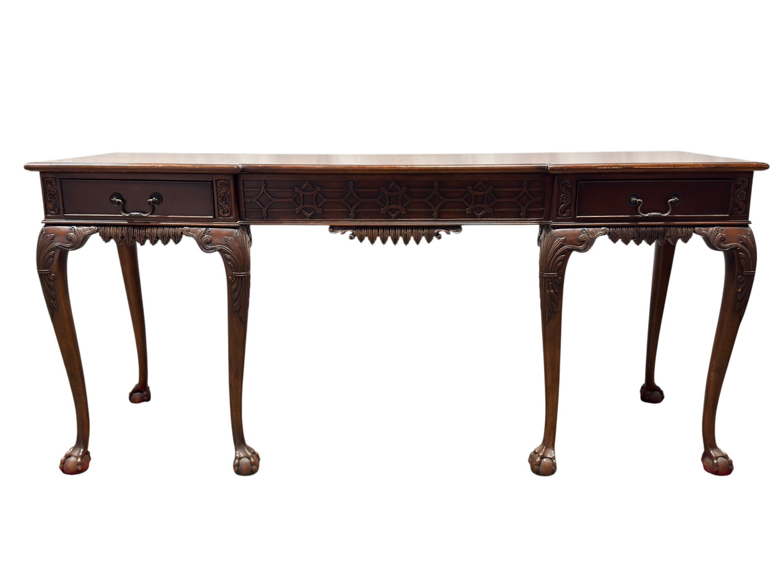 Chippendale Revival Style Mahogany Console Table (1 of 11)